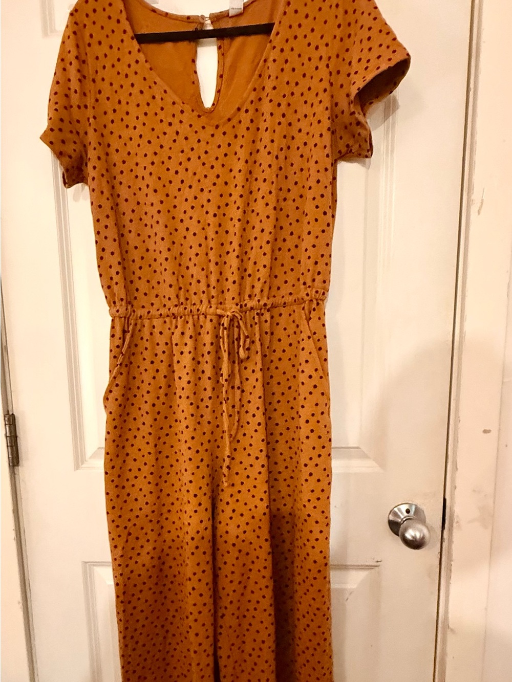 Brown Polka Dot Short-Sleeve Romper
